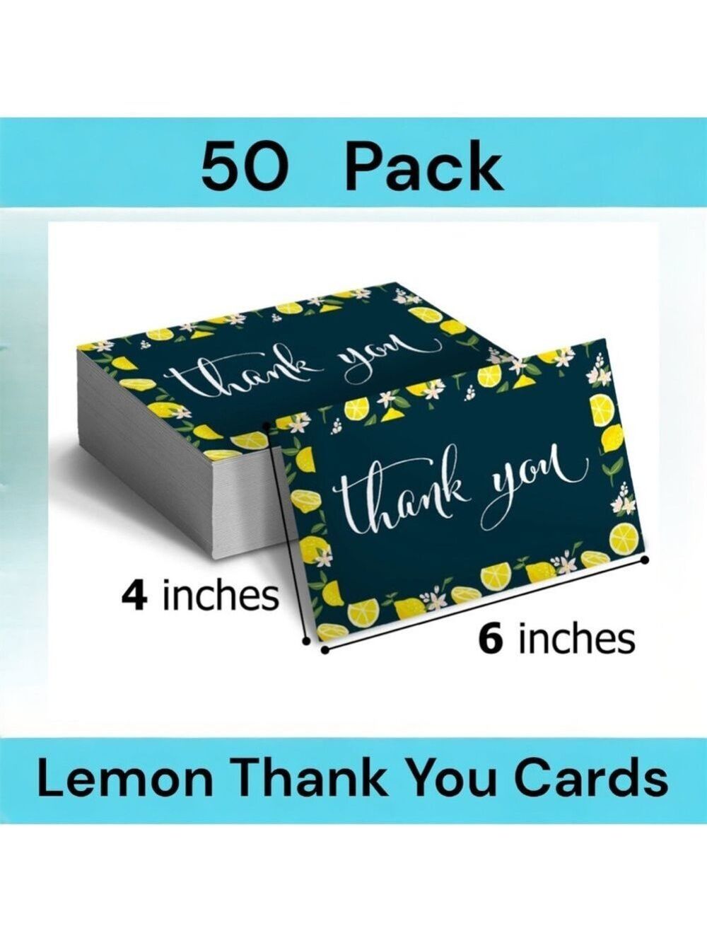 50 Pack 4X6 Lemon Thank You Cards PRICE IS FIRM